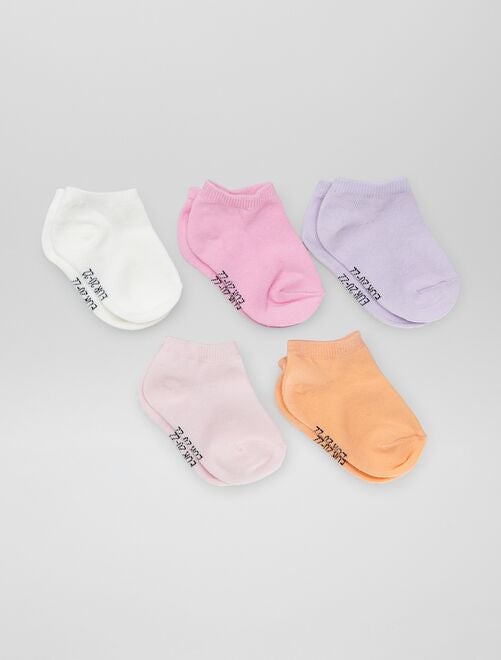 Pack de 5 pares de calcetines lisos - Kiabi