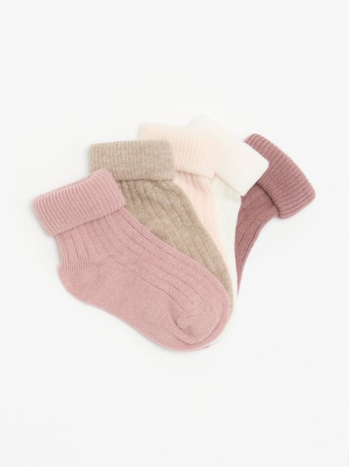 Pack de 5 pares de calcetines lisos - Kiabi