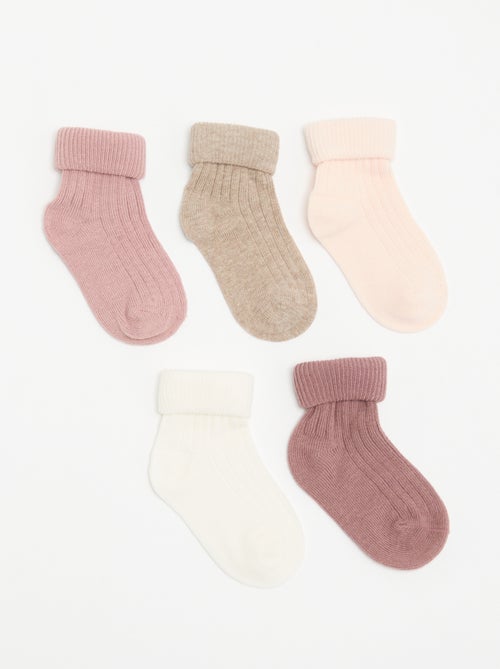 Pack de 5 pares de calcetines lisos - Kiabi