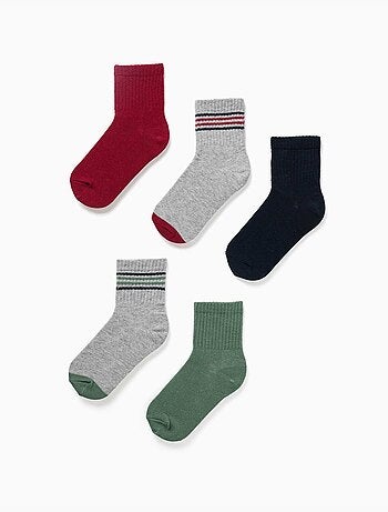 Pack de 5 pares de calcetines lisos/a rayas