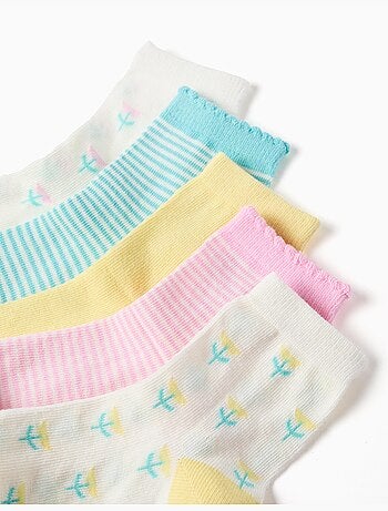 Pack de 5 pares de calcetines lisos/rayas/bordados
