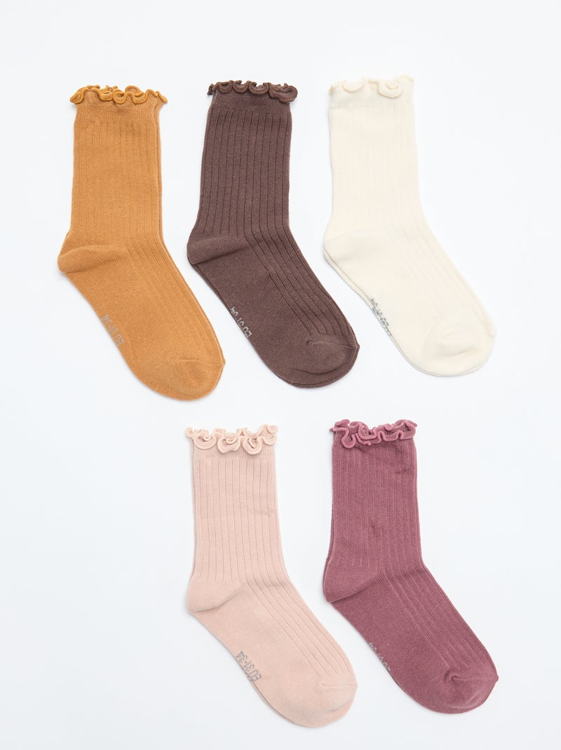 Pack de 5 pares de calcetines Marron - Kiabi