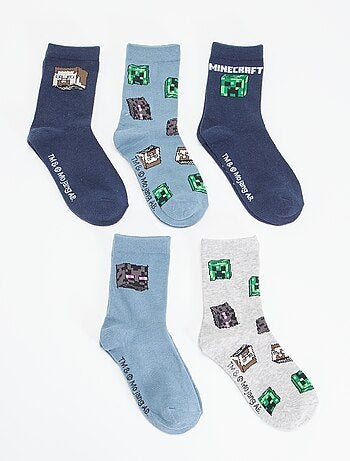 Pack de 5 pares de calcetines 'Minecraft'