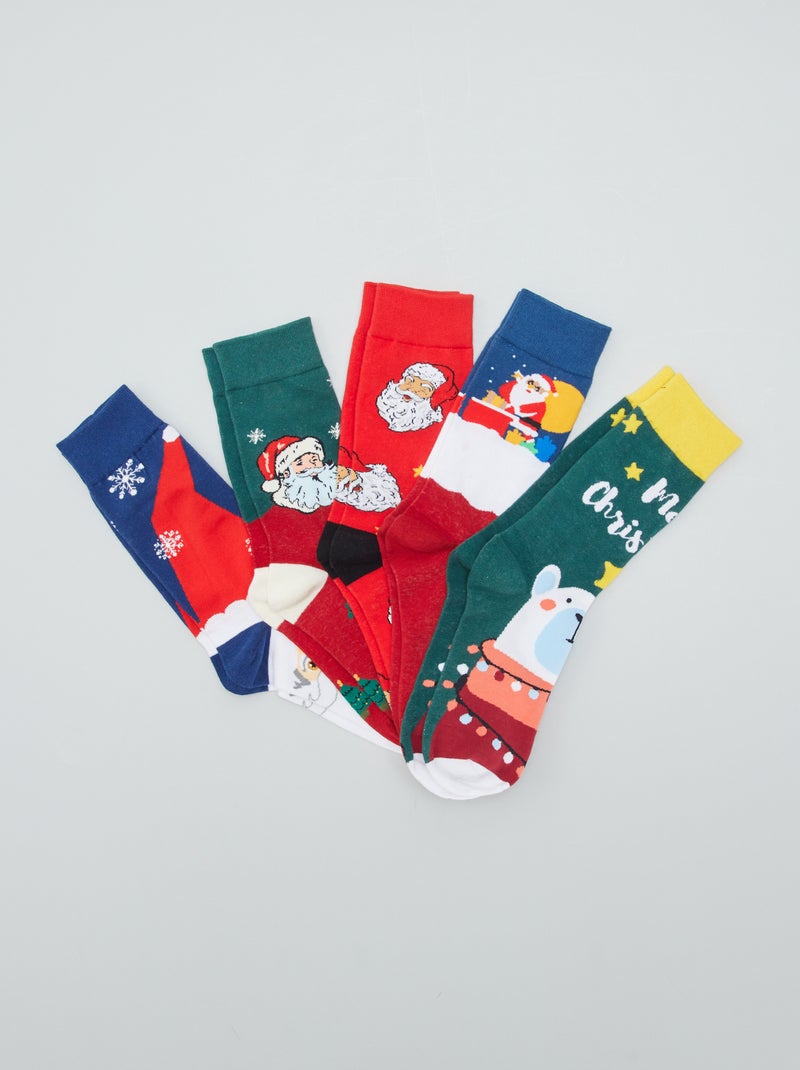 Pack de 5 pares de calcetines 'Navidad' BLANCO - Kiabi