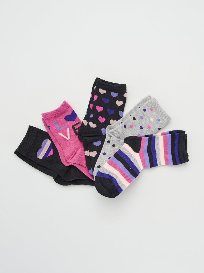Pack de 5 pares de calcetines NEGRO - Kiabi