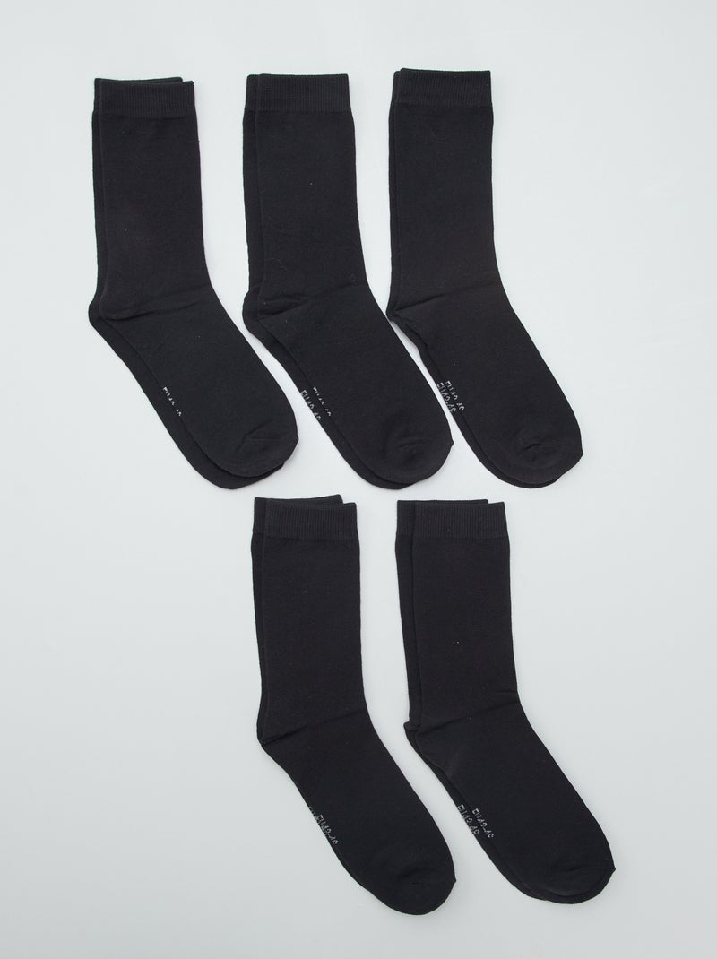Pack de 5 pares de calcetines NEGRO - Kiabi