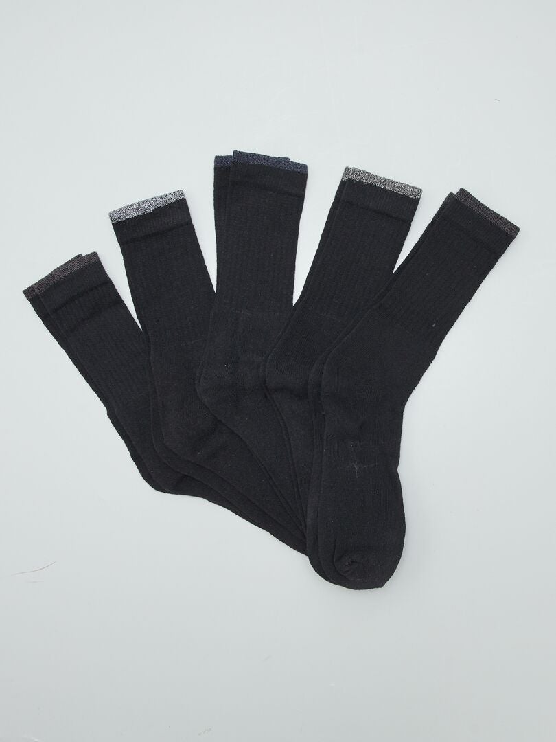 Pack de 5 pares de calcetines negro - Kiabi