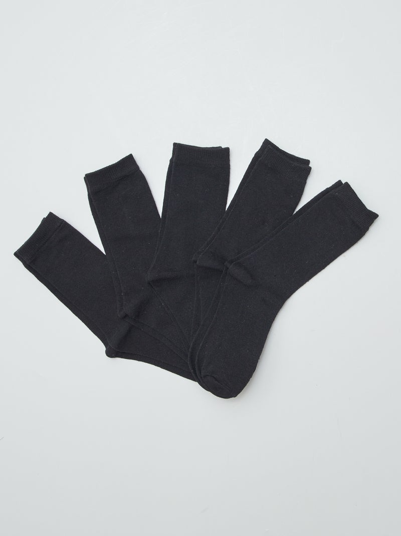 Pack de 5 pares de calcetines negro - Kiabi