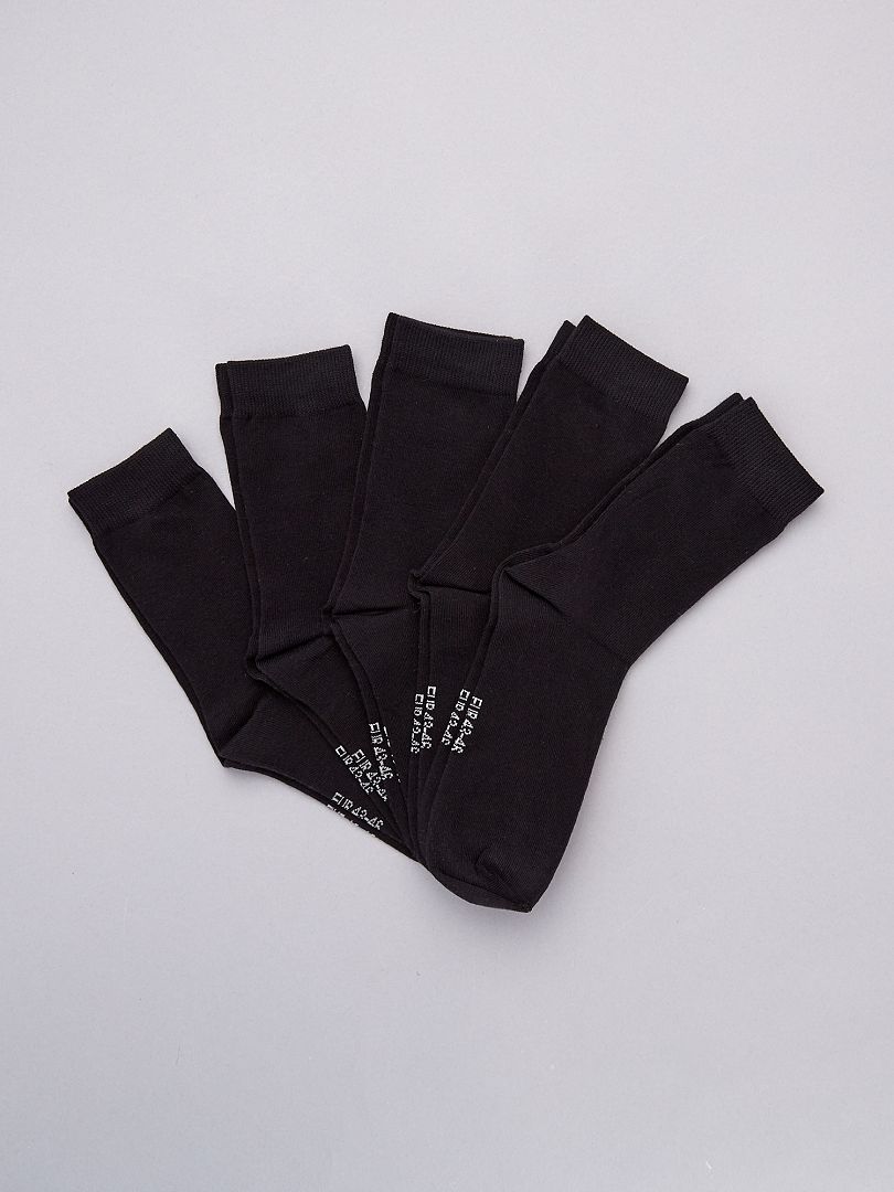 Pack de 5 pares de calcetines Negro - Kiabi