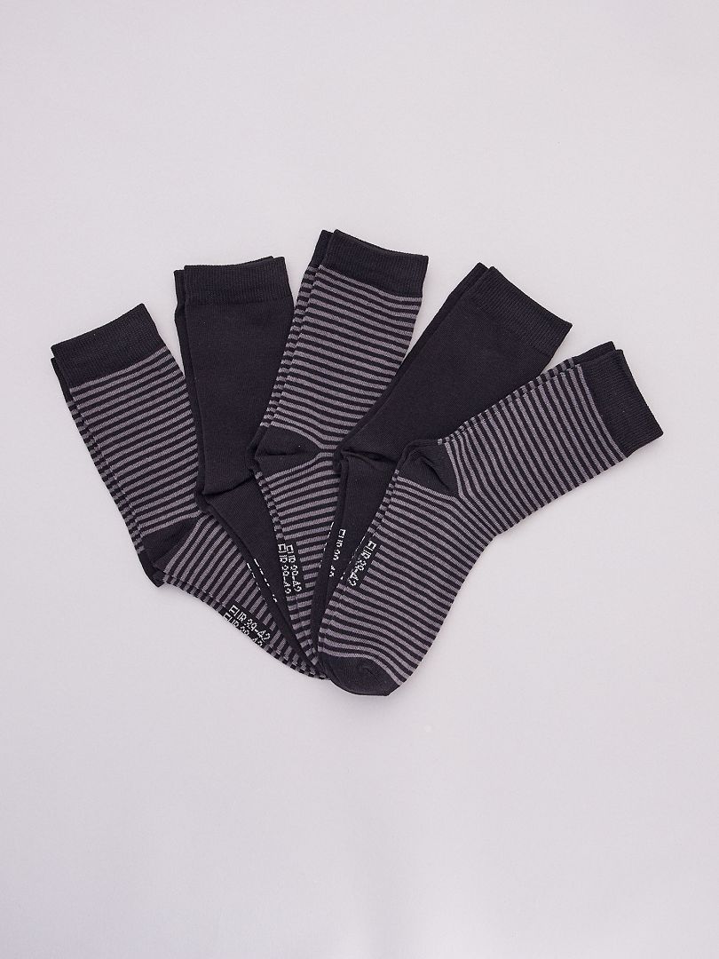Pack de 5 pares de calcetines NEGRO - Kiabi