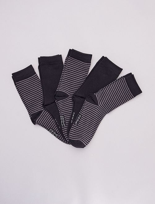Calcetines tobilleros 'DIM' pata de gallo - 36D - negro - Kiabi - 5.00€