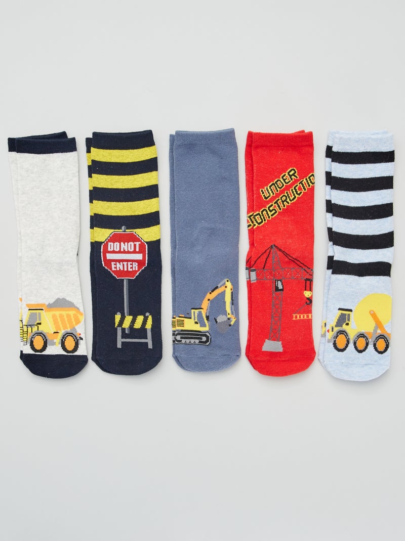 Pack de 5 pares de calcetines negro/gris - Kiabi