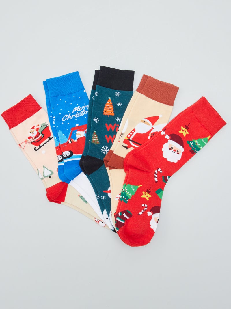 Pack de 5 pares de calcetines ROJO - Kiabi