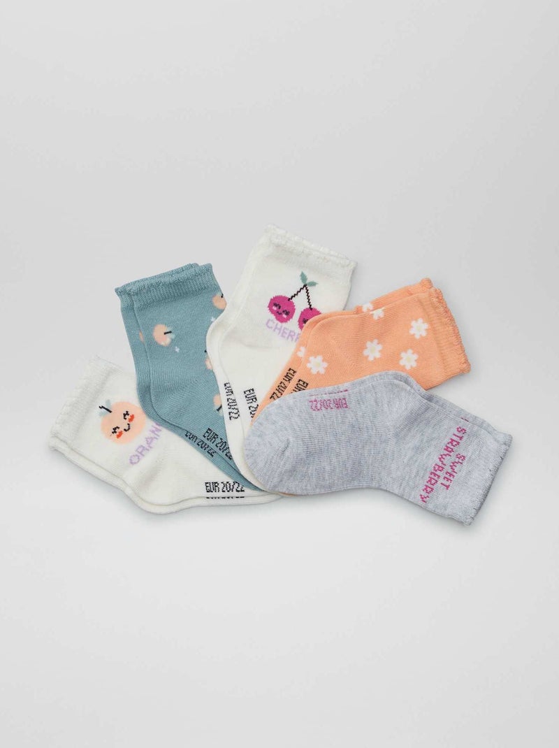 Pack de 5 pares de calcetines ROSA - Kiabi