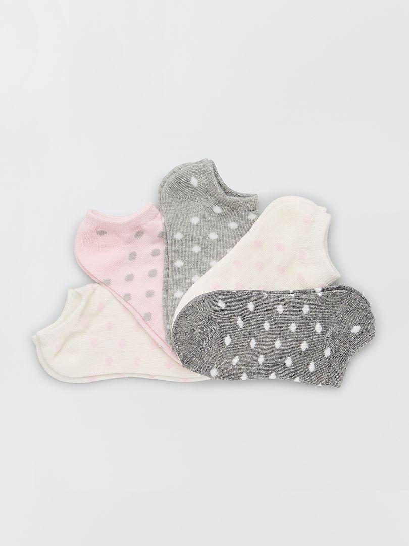 Pack de 5 pares de calcetines rosa/gris - Kiabi