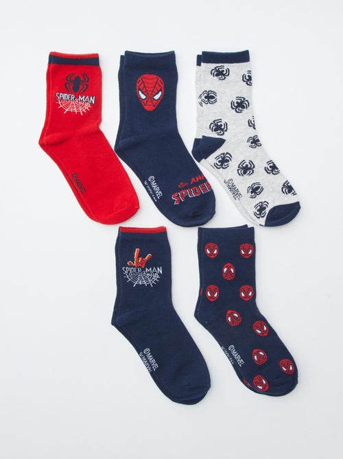 Pack de 5 pares de calcetines 'Spiderman' - Kiabi