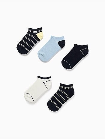 Pack de 5 pares de calcetines tobilleros a rayas