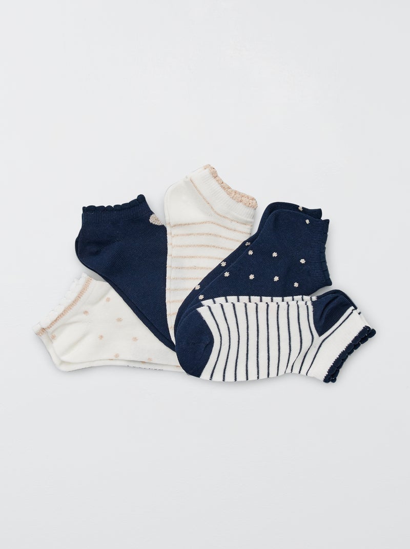 Pack de 5 pares de calcetines tobilleros a rayas - Kiabi