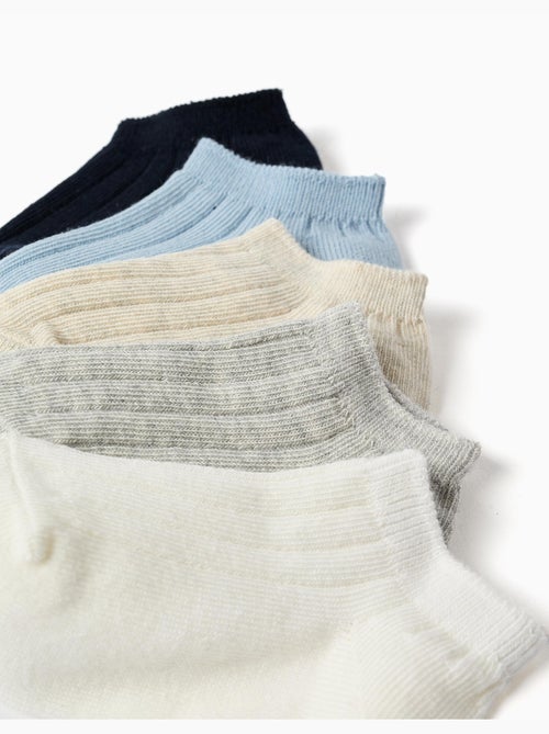 Pack de 5 pares de calcetines tobilleros acanalados - Kiabi