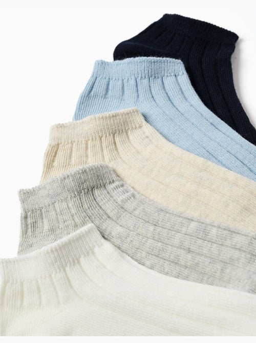 Pack de 5 pares de calcetines tobilleros acanalados - Kiabi