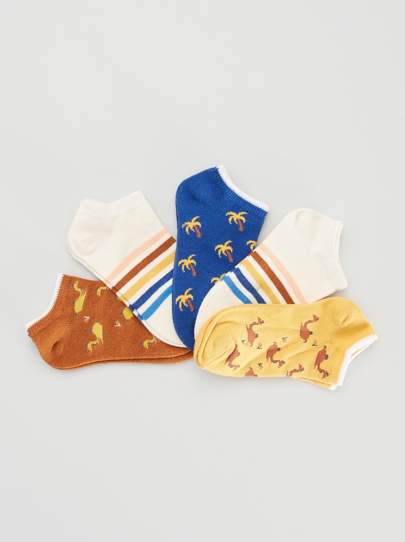 Pack de 5 pares de calcetines tobilleros AMARILLO - Kiabi