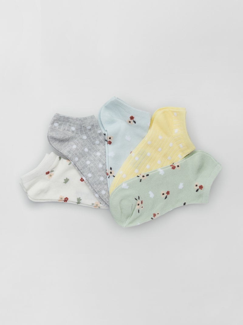 Pack de 5 pares de calcetines tobilleros AZUL - Kiabi