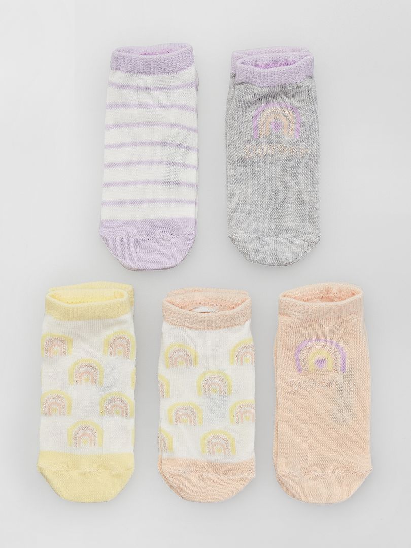 Pack de 5 pares de calcetines tobilleros BEIGE - Kiabi