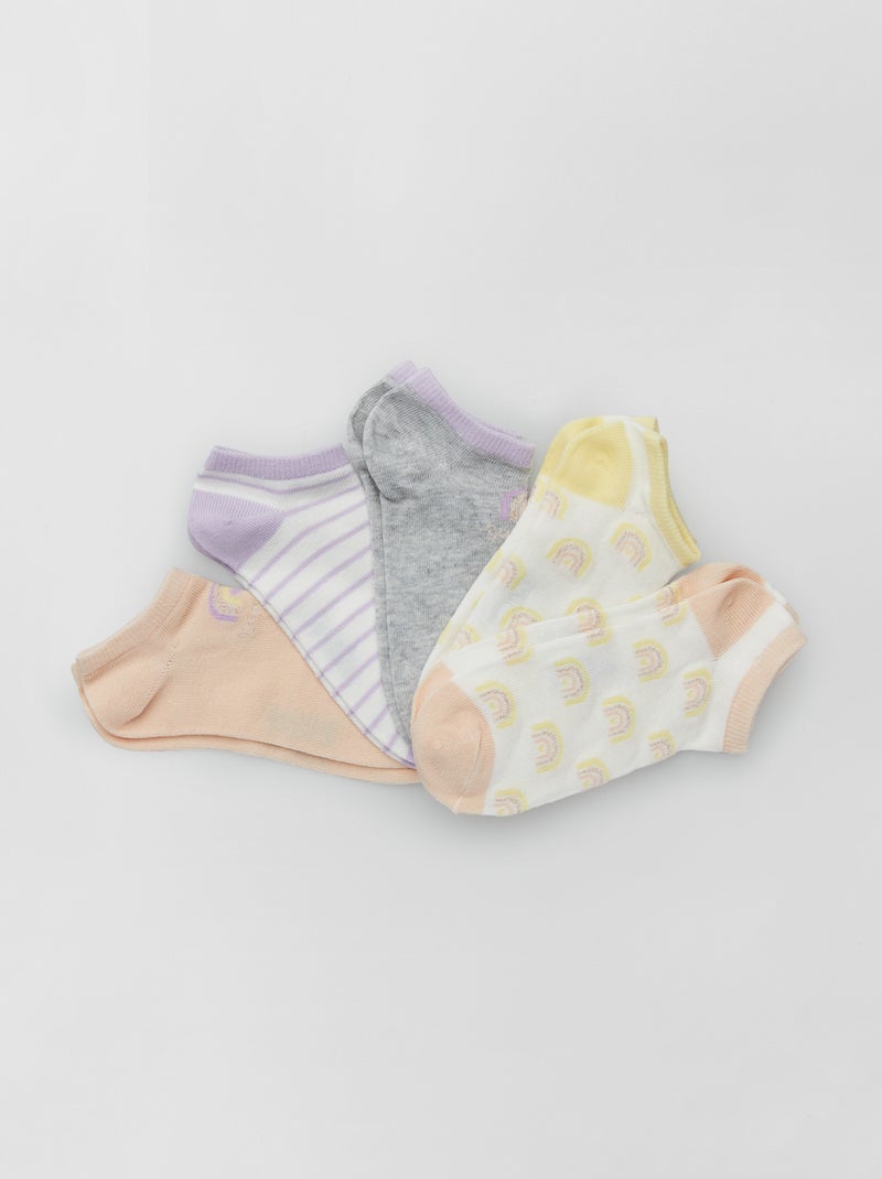 Pack de 5 pares de calcetines tobilleros BEIGE - Kiabi