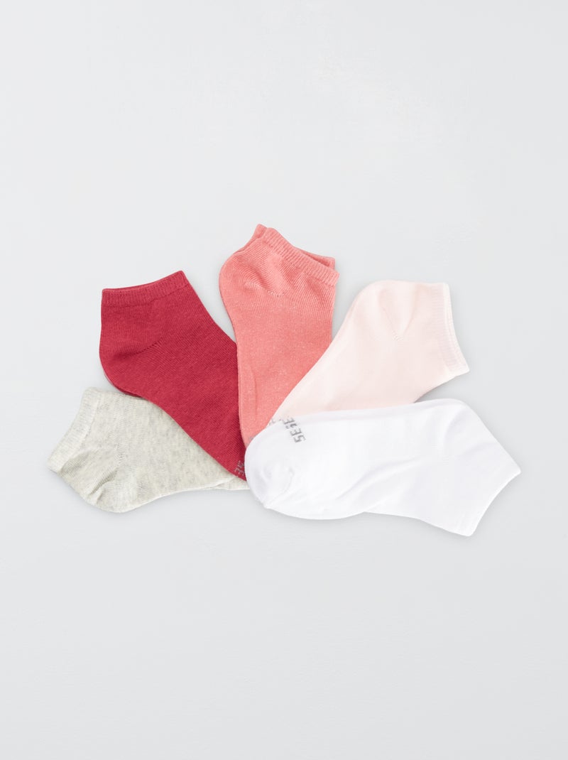 Pack de 5 pares de calcetines tobilleros BEIGE - Kiabi