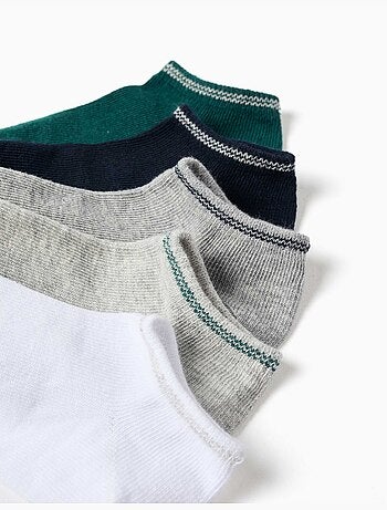 Pack de 5 pares de calcetines tobilleros con cañas a rayas