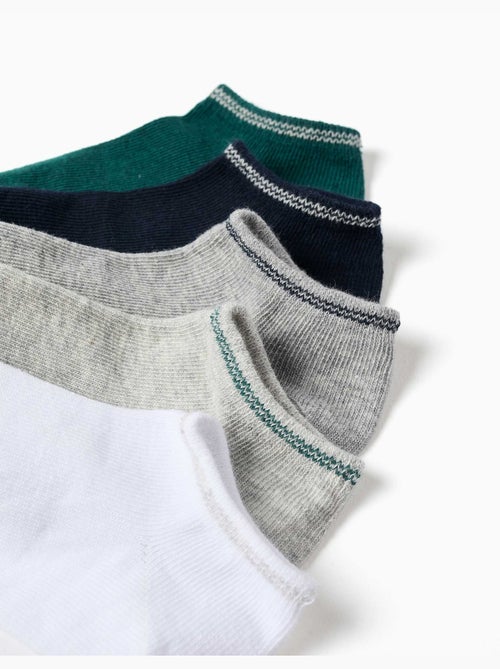 Pack de 5 pares de calcetines tobilleros con cañas a rayas - Kiabi Pack de 5 pares de calcetines tobilleros con cañas a rayas - Kiabi