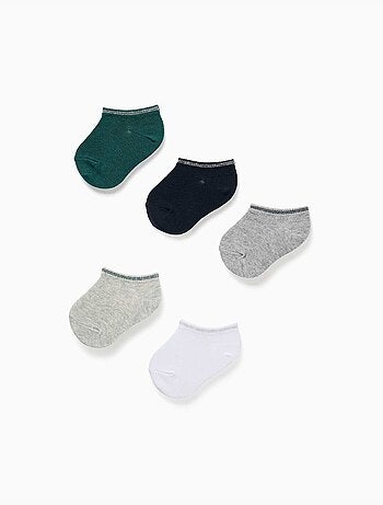 Pack de 5 pares de calcetines tobilleros con cañas a rayas