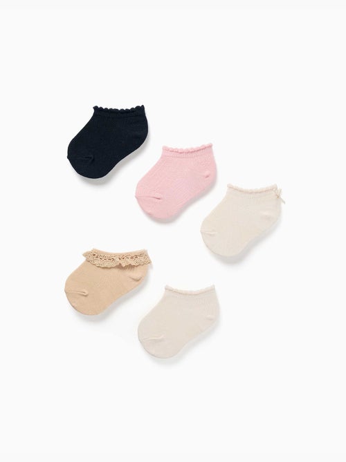 Pack de 5 pares de calcetines tobilleros mezclados - Kiabi