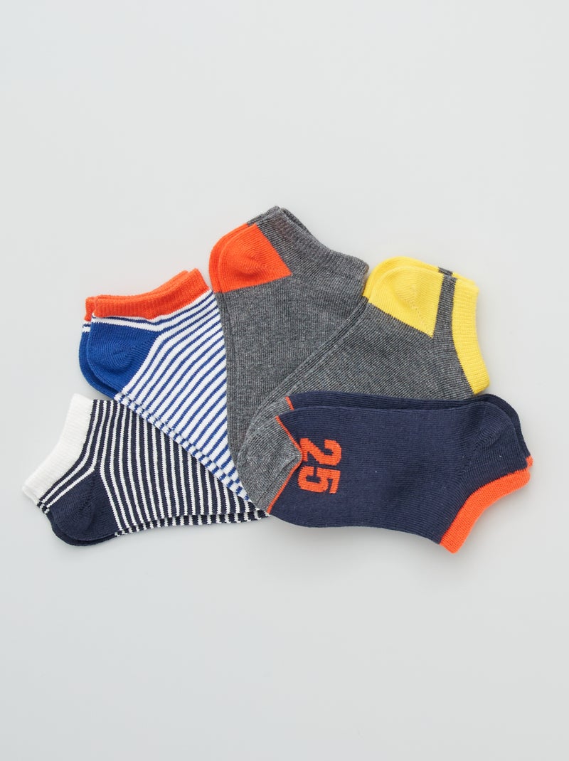 Pack de 5 pares de calcetines tobilleros NARANJA - Kiabi