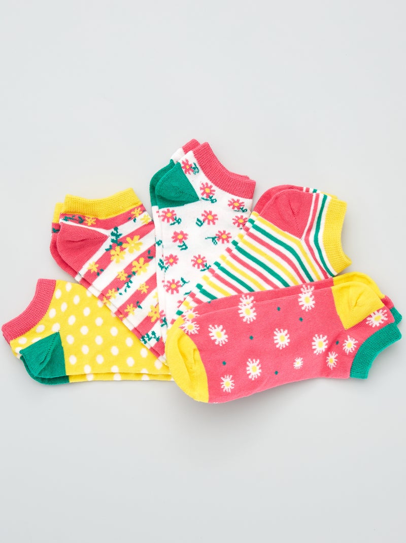 Pack de 5 pares de calcetines tobilleros ROSA - Kiabi
