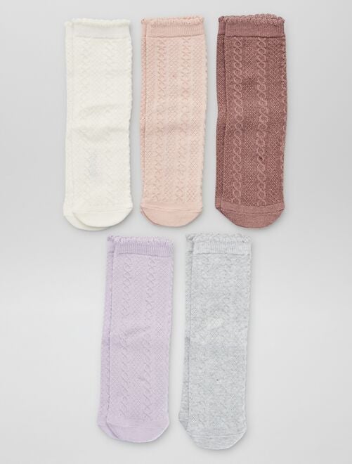Pack de 5 pares de calcetines trenzados - Kiabi