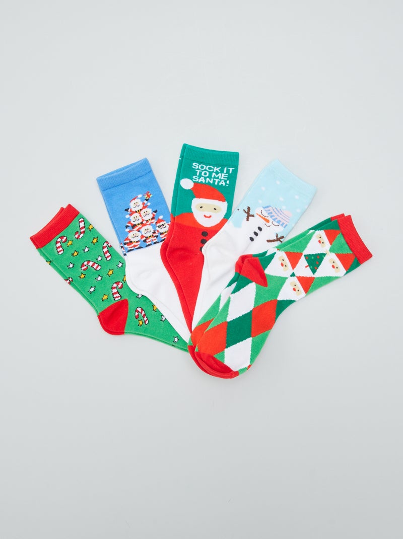 Pack de 5 pares de calcetines VERDE - Kiabi