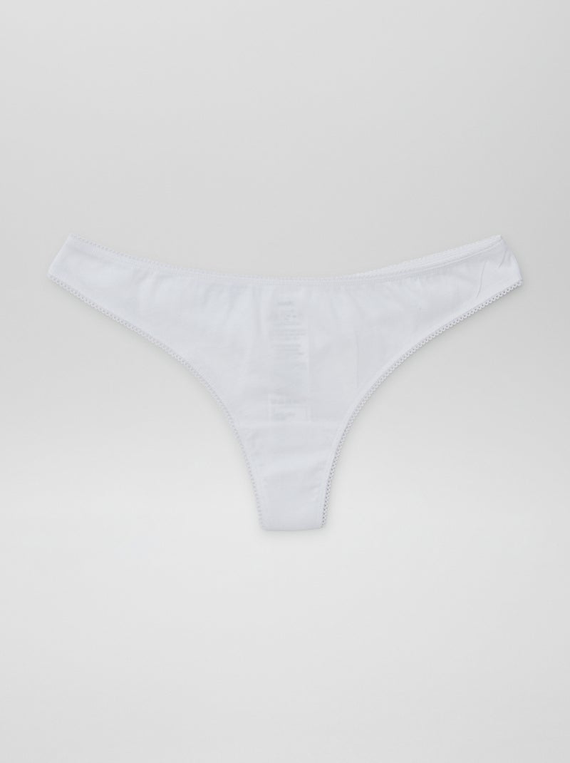 Pack de 5 tangas BLANCO - Kiabi