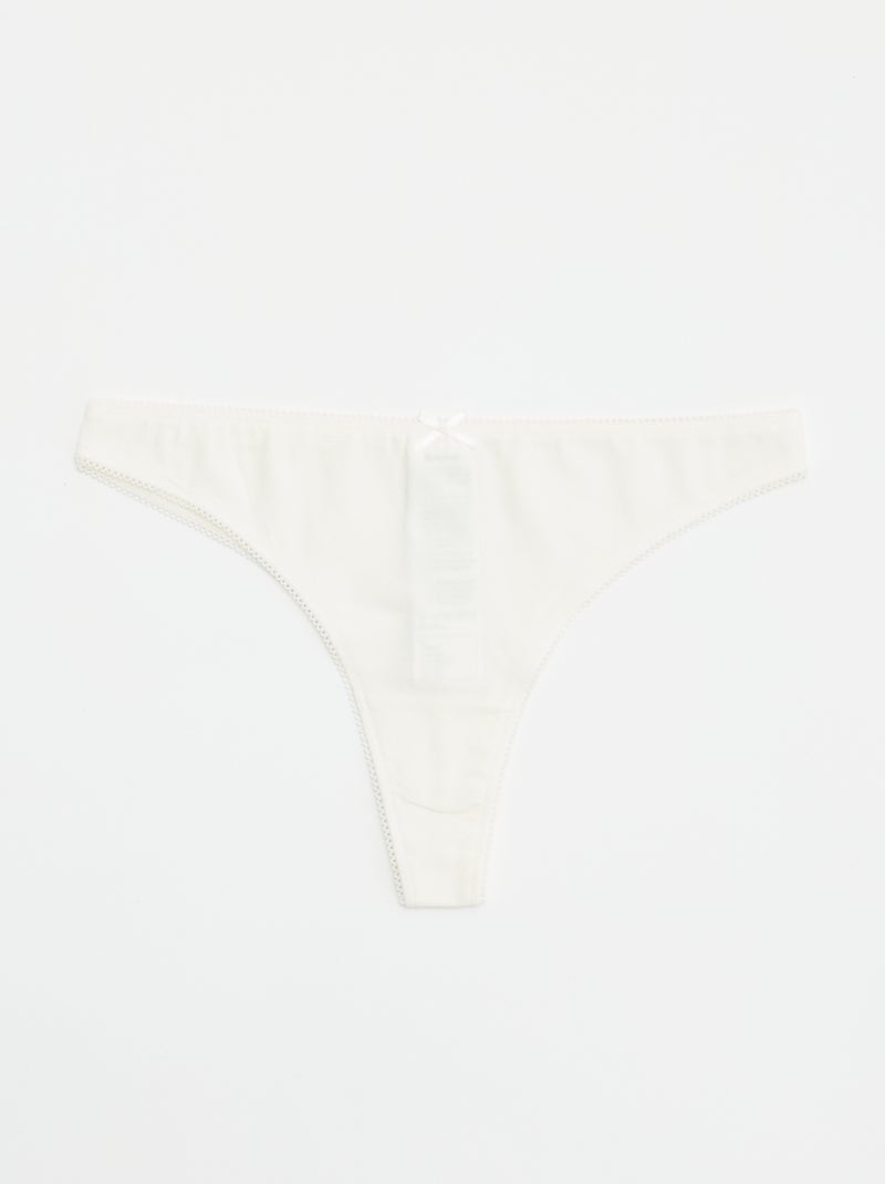 Pack de 5 tangas de algodón Beige - Kiabi