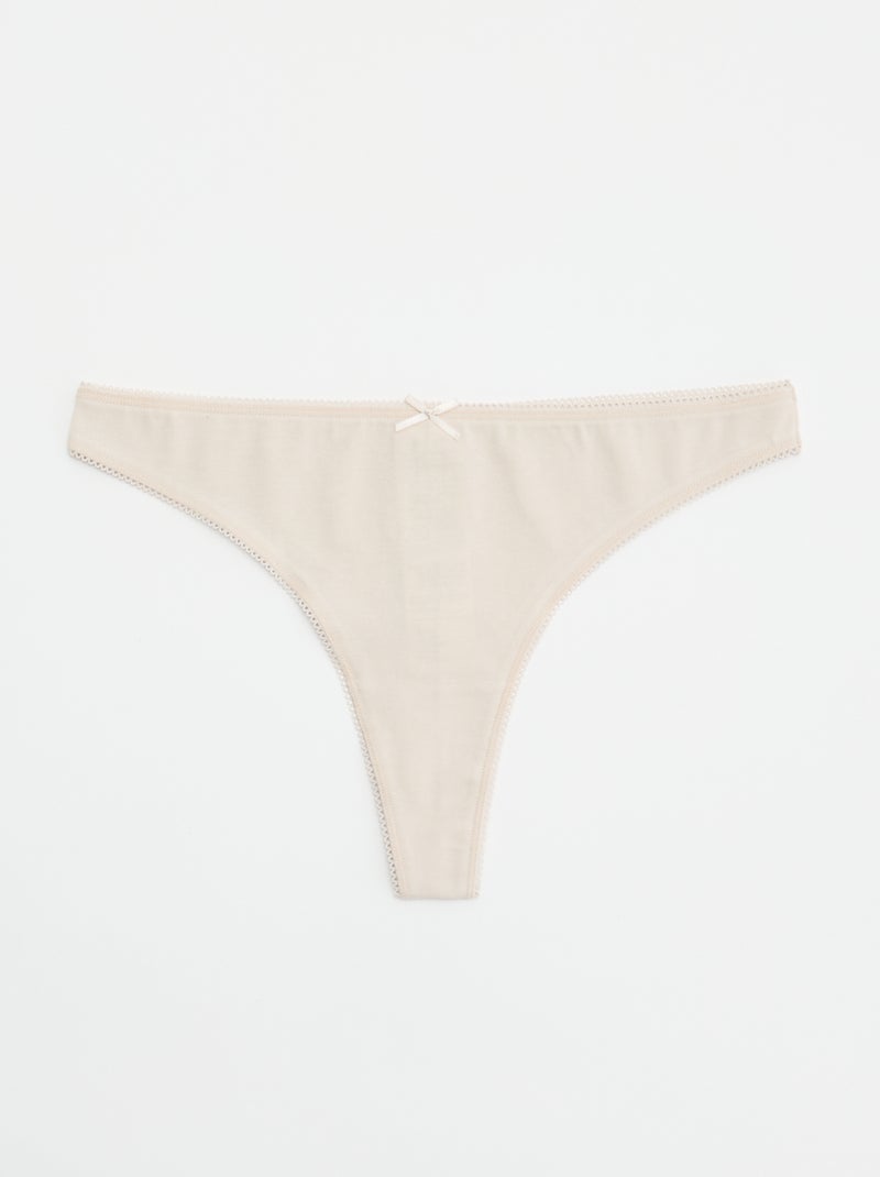 Pack de 5 tangas de algodón Beige - Kiabi