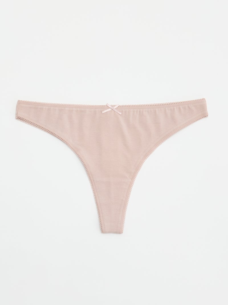 Pack de 5 tangas de algodón Beige - Kiabi