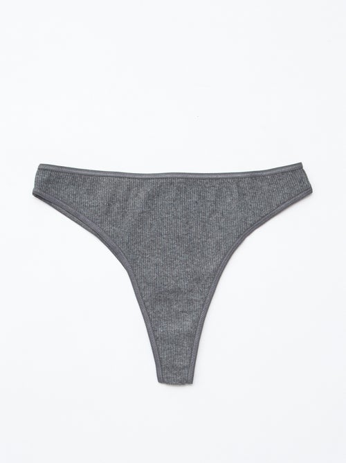 Pack de 5 tangas de punto acanalado - Kiabi