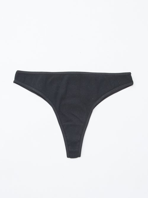 Pack de 5 tangas de punto acanalado - Kiabi