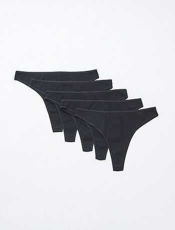 Pack de 5 tangas de punto acanalado