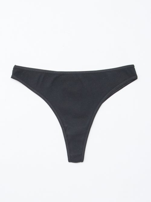 Pack de 5 tangas de punto acanalado - Kiabi