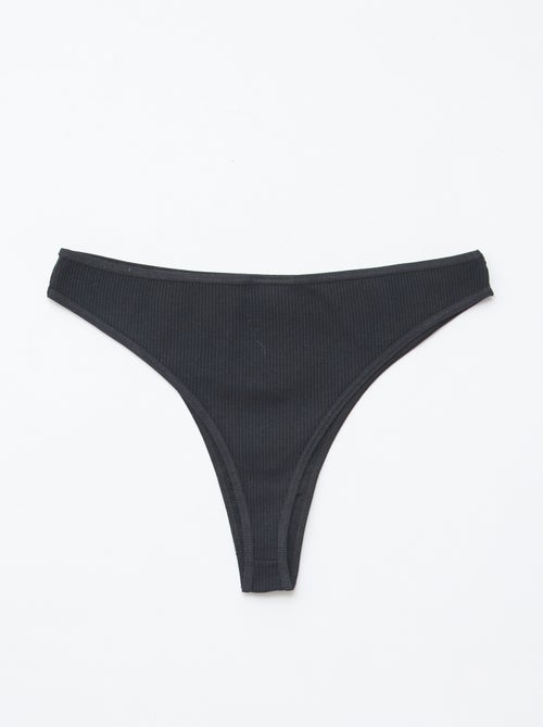 Pack de 5 tangas de punto acanalado - Kiabi