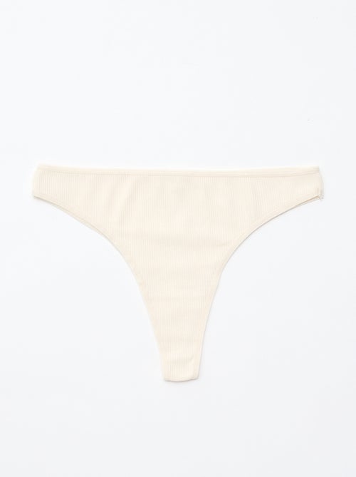 Pack de 5 tangas de punto acanalado - Kiabi