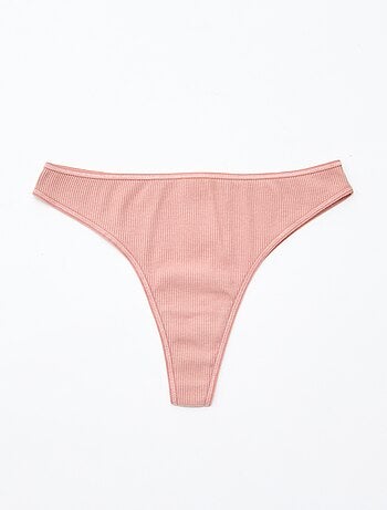 Pack de 5 tangas de punto acanalado