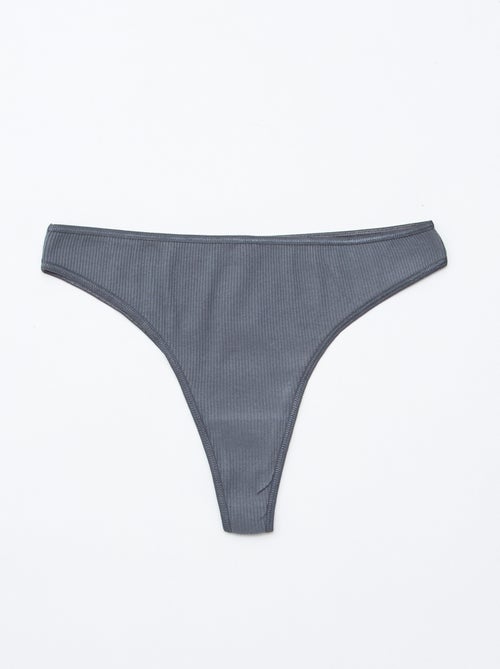 Pack de 5 tangas de punto acanalado - Kiabi