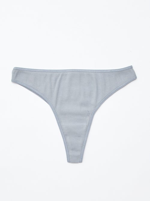 Pack de 5 tangas de punto acanalado - Kiabi